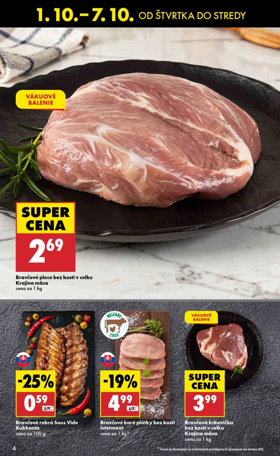 Bravčové plece bez kosti v celku