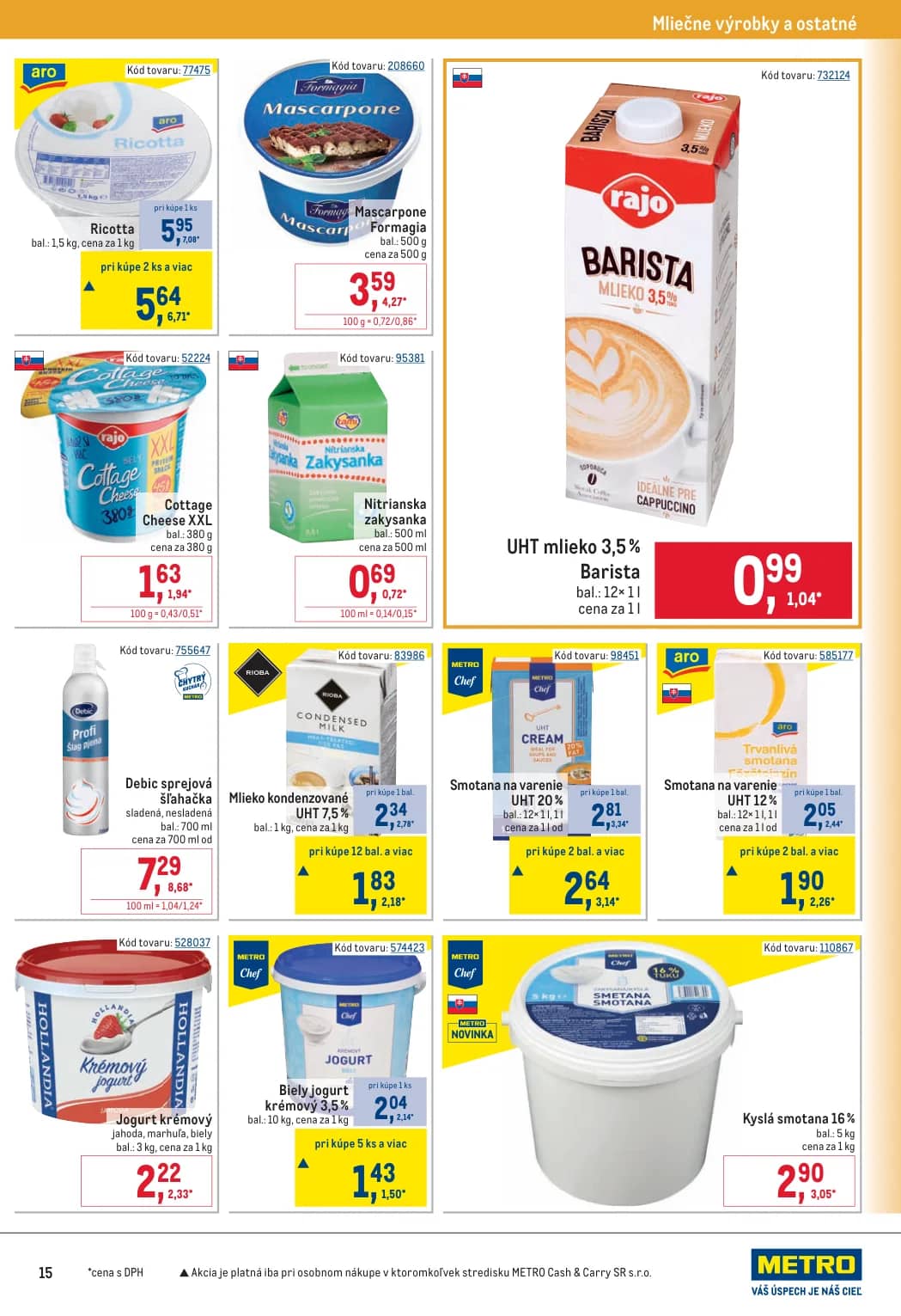 UHT mlieko 3,5% Barista