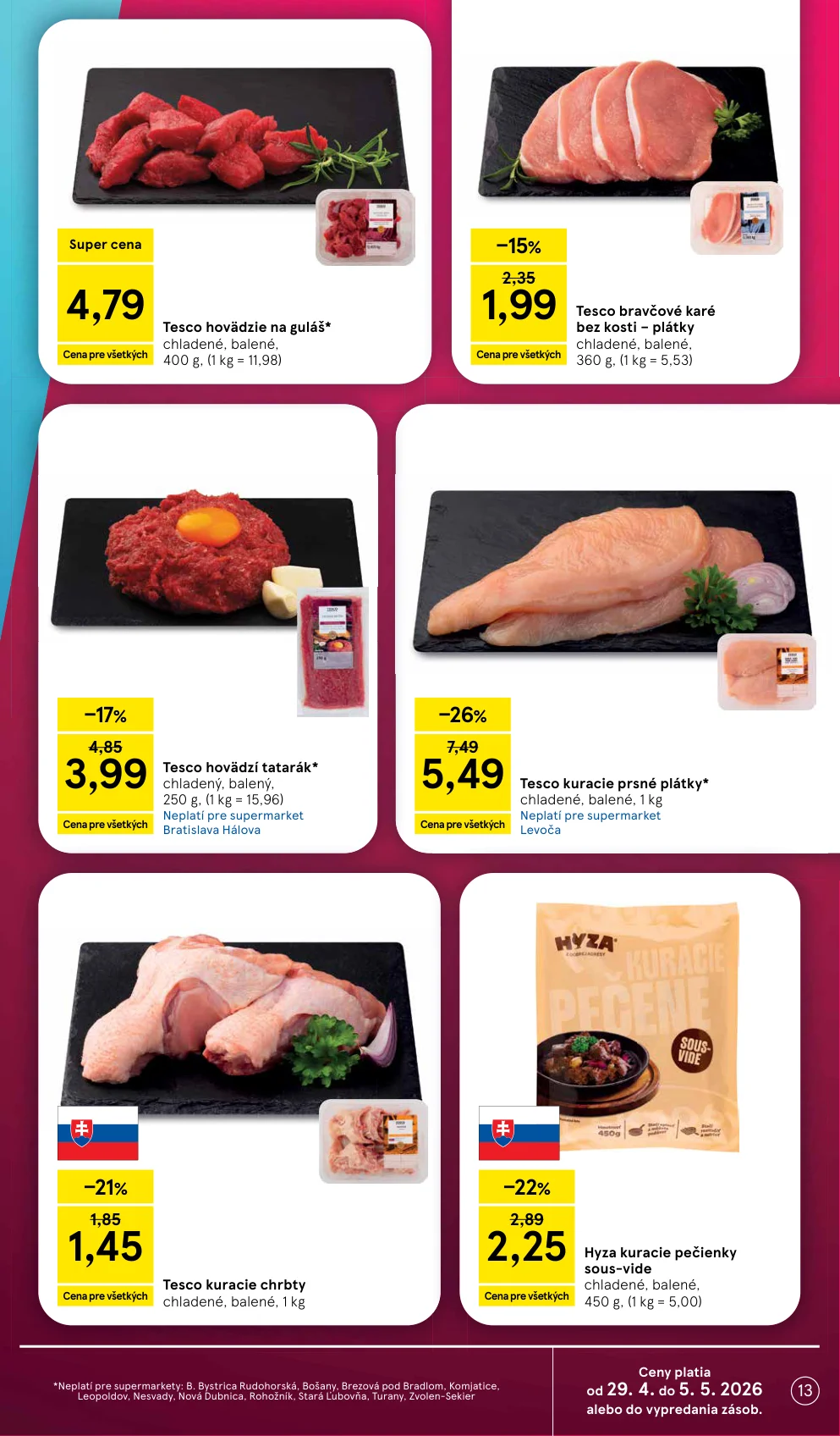 Tesco hovädzie na guláš