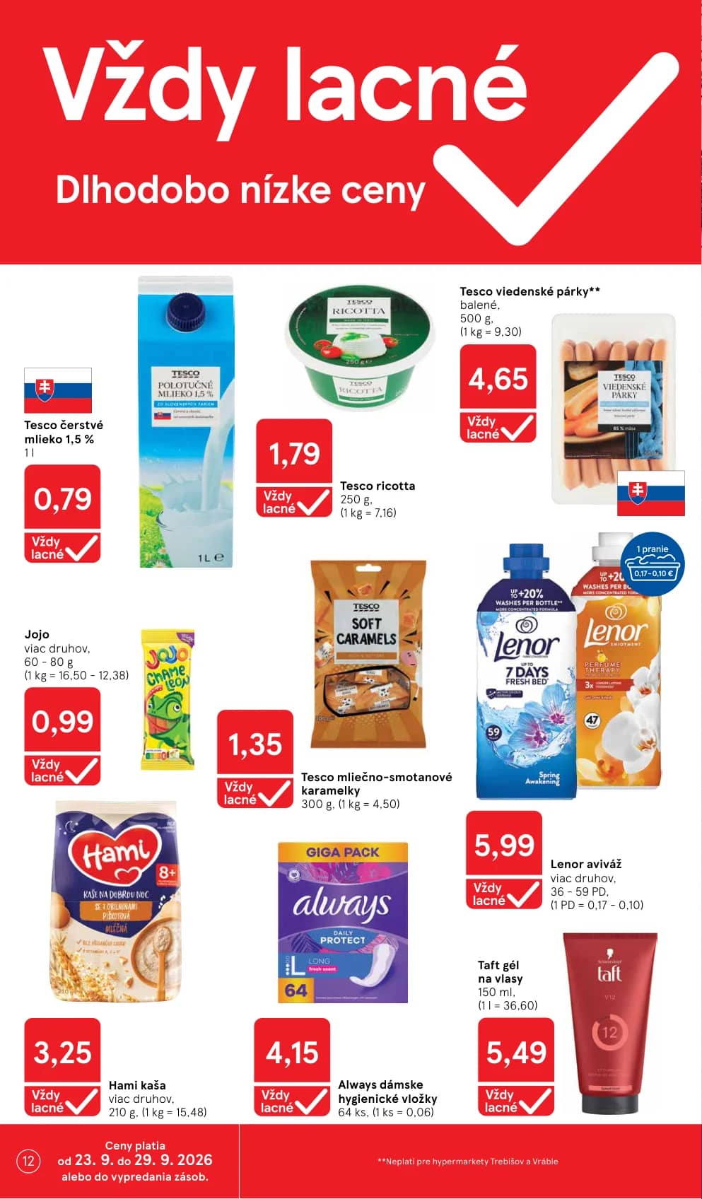 Tesco čerstvé mlieko
