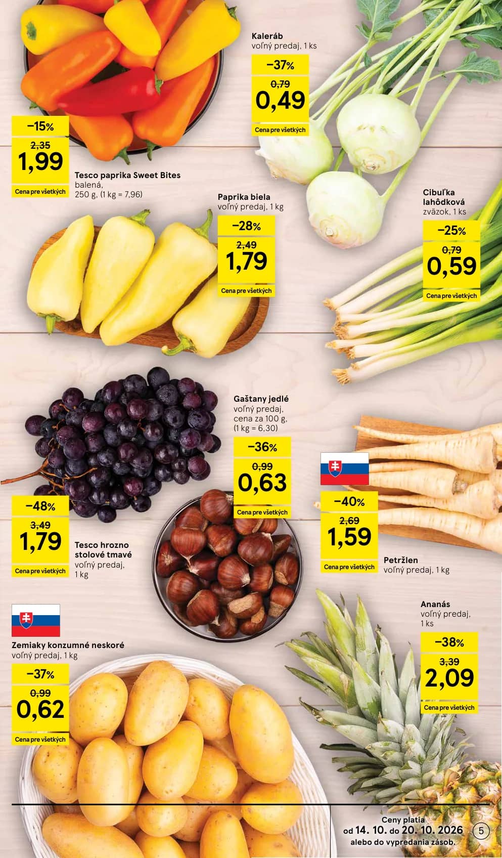 Tesco hrozno stolové tmavé